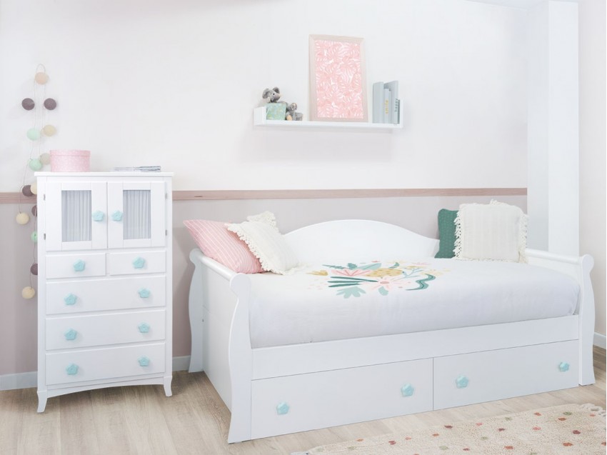 Dormitorio infantil cama Góndola con cajones